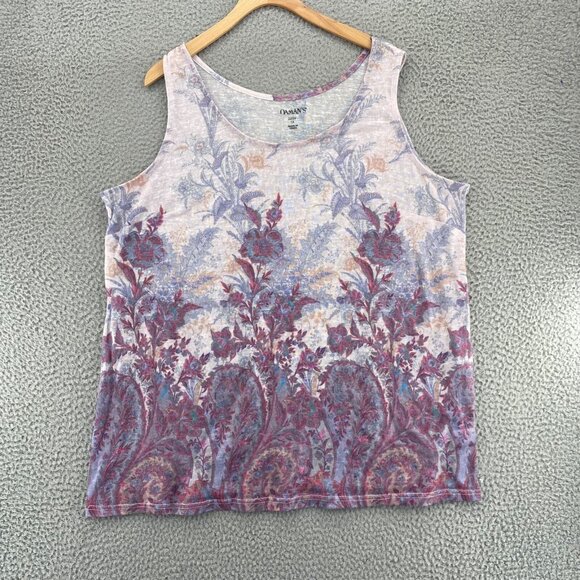 Roamans Sweater Womens 1X Plus Purple Floral 2 Piece Set 1/2 Sleeves Cardigan - Picture 5 of 15